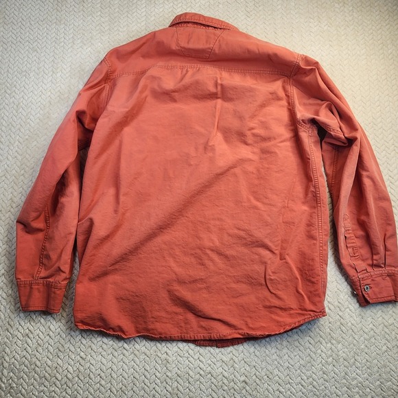 Harley-Davidson Button Down Shirt Men's L Coral Red Cotton An American Legend - Picture 8 of 9